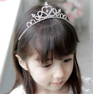 Kids Girls Child Wedding Prom Crystal Rhinestones Tiara Princess Crown Headband • £3.71