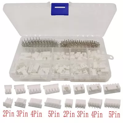 560pcs XH2.54 2p 3p 4p 5 Pin 2.54mm XH Adaptor Connectors Wire Header JST + Box • $11.38