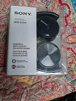 £9.99 • Buy Sony MDR-ZX310 On Ear Headband Headphones - Black NEW Sealed 
