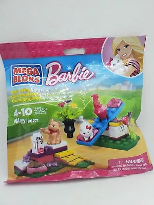 Barbie Mega Bloks Kitty Play Playset 44 Pc 80271 New NIP Cats 2013 Sealed • $29.93