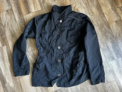 Eddie Bauer Black Travex Mesh Lined Collared Five Button Jacket Women's Size L • $18.50