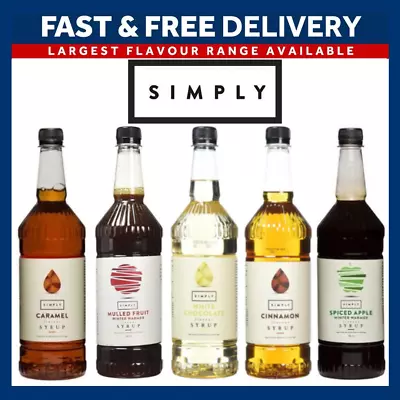 Simply Syrups For Coffee & Cocktails | Winter Warmer Range | 1L Plastic Bottle • £10.79