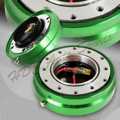 6-Hole Steering Wheel Green 1  Thin Quick Release Short Adapter Kit Universal 4 • $18.99