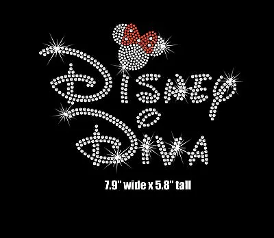 7.9  Minnie Mouse Disney Diva Iron On Rhinestone Transfer Applique Patch • $12.50