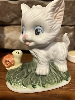 Vintage Lefton Kitschy Kitten With Snail Figurine • $21.99
