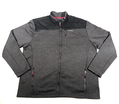 Orvis Jacket Men's 2XL Gray Black Nylon Fleece Full Zip Outdoor Hiking Fishing • $17.95