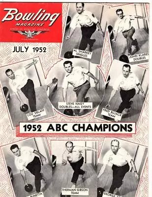 Bowling Magazine Jul 1952 ABC Champions • $30
