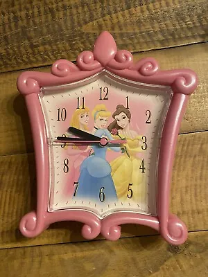 $7.49 • Buy Vintage Disney Princess Cinderella Sleeping Beauty Belle Wall Clock - Works Well