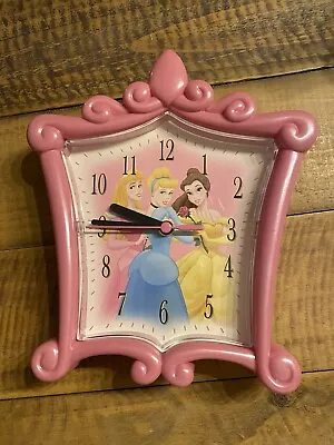 Vintage Disney Princess Cinderella Sleeping Beauty Belle Wall Clock - Works Well • $7.49