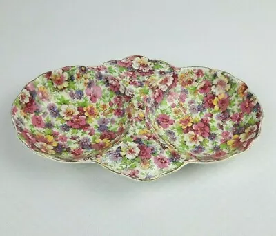 £28 • Buy James Kent Chintz Du Barry -Hors D'oeuvres Divider Serving Plate- Floral Vintage