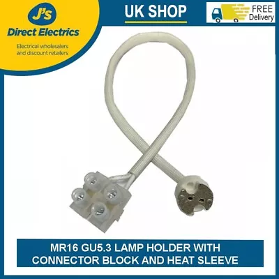 Mr16 Gu5.3 Led Socket Bulb Halogen Lamp Lights Holder 12v Base Wire Connector • £3.99