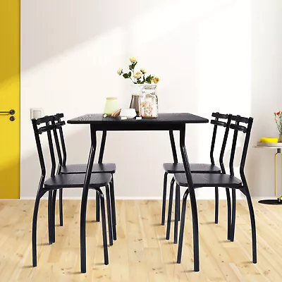 $209.95 • Buy Giantex 5Pcs Modern Dining Table Set 1 Desk W/4 Chairs Steel Frame Kitchen Cafe