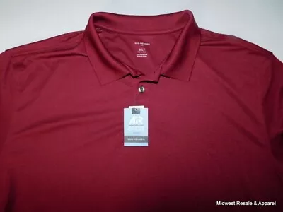 Van Heusen Air Red Short Sleeve Polyester Polo Shirt Mens Size 3XLT NWT • $29