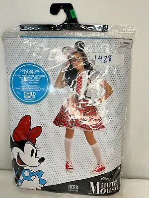 DISNEY MINNIE MOUSE 6 Piece Nerd Halloween Cosplay Costume Kid Size Medium 8/10 • $35