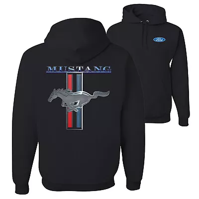 Ford Mustang Classic Pony USA Logo Graphic Hooded Sweatshirt Hoodie • $36.99