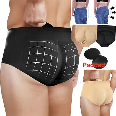 Mens Male Padded Enhancer Underwear Shapewear Butt Lifter Shaper Briefs Panties • £19.99