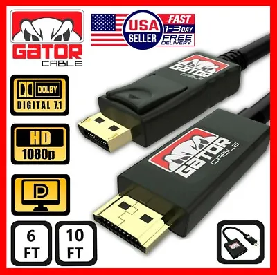 Display Port To HDMI Cable DP Adapter Converter Audio Video PC HDTV 1080P 60Hz • $7.49