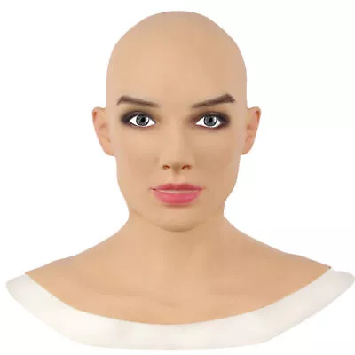 Realistic Silicone Female Mask Full Face Disguise Crossdresser Cosplay Prop ◈ • £15.62