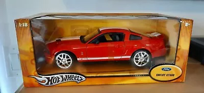 Rare Hot Wheels 2007 Ford Shelby GT500 Cobra 1:18 Scale Diecast Model Car Red • $125