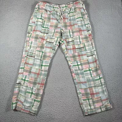 ORVIS Pants Women’s Size Large Madras Patchwork Cropped Drawstring (34x27) • $28.91