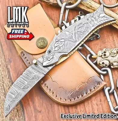 Forged Twist AUS-10 Steel Folding Knife Damascus Liner Lock Gift Best Selling • $0.99