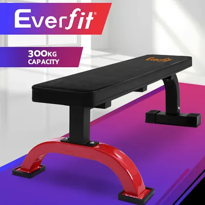 Everfit Weight Bench Flat Bench Press Home Gym Equipment 300KG Capacity Fitness • $82.95