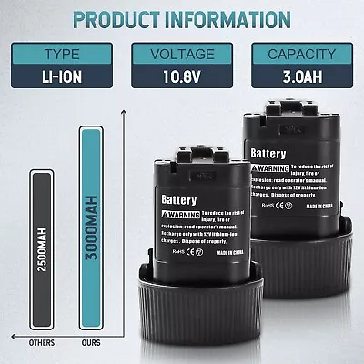 2Pack For MAKITA 10.8 Volt BL1013 BL1014 12V Lithium Battery 195332-9 194550-6 • $13.99