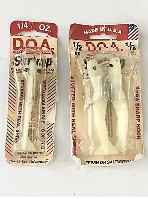 DOA Shrimp Lure 1/2 OZ And 1/4 OZ Shrimp Flavored Shrimp Jig Made In USA 3 Piece • $13