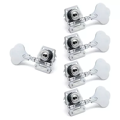 4L1R Open Gear Bass 5-String Tuners Tuning Pegs Keys Machine Heads Silver • $32.99