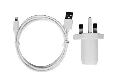 2.4mp Mains USB-A Charger With Apple IPhone Charging Cable - White 8369688 N • £9.99