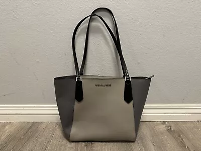 Michael Kors Kimberly Pebble Leather Shoulder Tote Bag Purse Gray Medium • $45