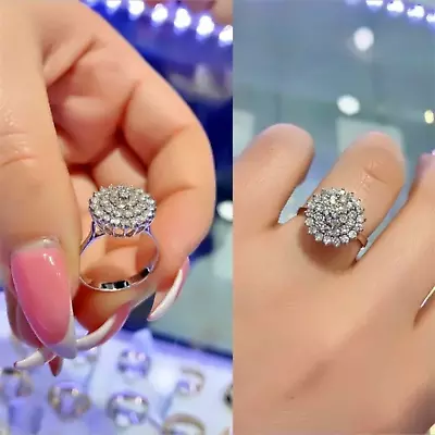 Gold Rose Silver Plated Round Shape Wedding Ring For Women With Cubic Zirconia • $4.99