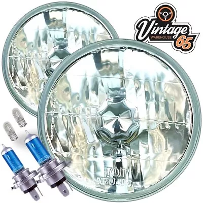 7  Crystal Headlamp Headlight Sealed Beam Halogen H4 Conversion For Land Rover • $247.49