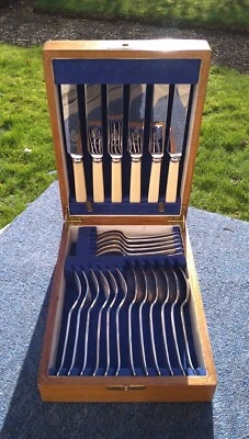 £24.99 • Buy Small Oak Canteen Of Viners Sheffield Silverplated EPNS Cutlery - 6 Settings