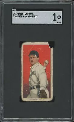 1909 T206 Joe Mcginnity Poor Sweet Caporal 350 Hof Sgc 1 Baseball Newark Indians • $192