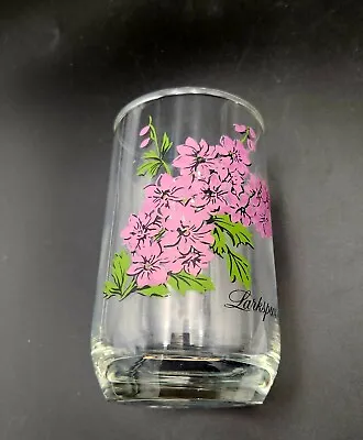 $15 • Buy Brockway Flower Of The Month Tumbler Drinking Glass - July Larkspur Pink