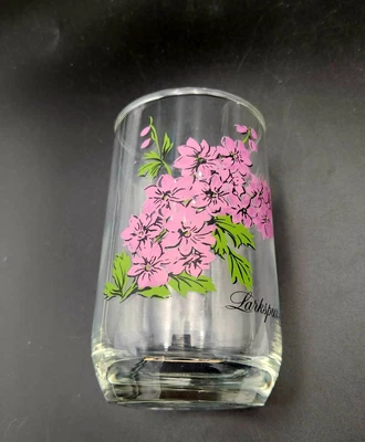 $15 • Buy Brockway Flower Of The Month Tumbler Drinking Glass - July Larkspur Pink
