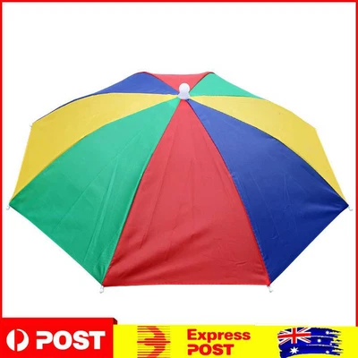 $10.19 • Buy Foldable Umbrella Hat Outdoor Fishing Hiking Sunshade Cap (Watermelon Red)
