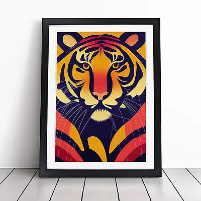 Tiger Abstract No.4 Wall Art Print Framed Canvas Picture Poster Decor • £14.95