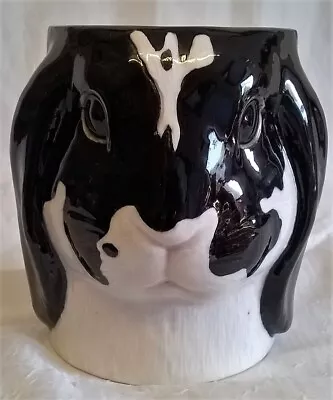 Quail Black & White Lop Eared Rabbit Desk Tidy Pencil Pen Brush Pot Or Vase • $32.35