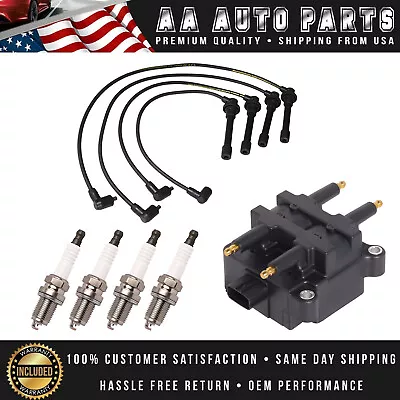 Ignition Coil & Wire Set & 4 Platinum Spark Plug For Subaru Legacy Outback 04-05 • $83.89