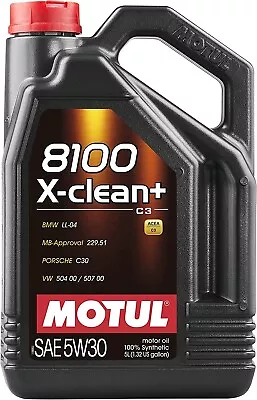 Motul 8100 X-Clean+ 5W30 Synthetic Engine Oil 5 Liter 106377 • $59.99