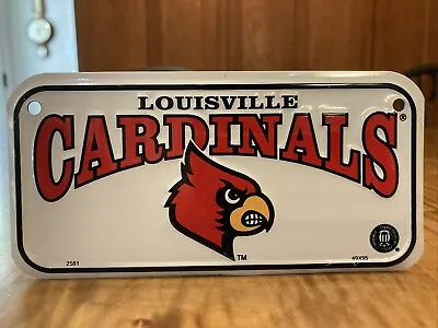 Louisville Cardinals Logo Metal Embossed Bicycle Mini License Plate 3 X 6 • $12