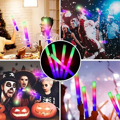 18'' Light Up Foam Sticks 100PCS LED Wand Rally Batons DJ Flashing Glow Sticks • $58.99