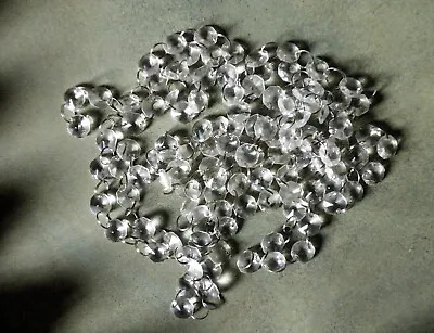 Bundle Of  Over 100 Vintage Chandelier Drops. Chains Of Cast Glass Hexagons • £10