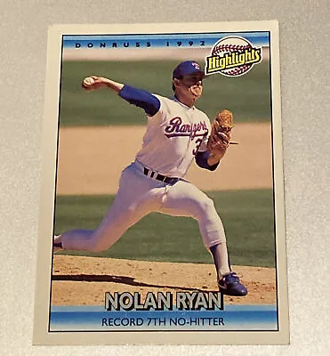 $4.99 • Buy NOLAN RYAN 1992 DONRUSS HIGHLIGHTS “RECORD 7th NO-HITTER  #154 Error No Dot (.)