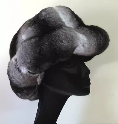 New Unisex Chinchilla Fur Hat Cowboy Style Full Fur  All Sizes • $941.44