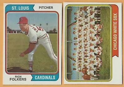 $2 • Buy 1974 Topps Baseball - You Pick #401 - #600 - Sharp Nmmt