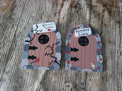 Cute Handmade Painted Fairy Doors Small Toy Enchanted Castle Gifts X2 Princess • £5.97