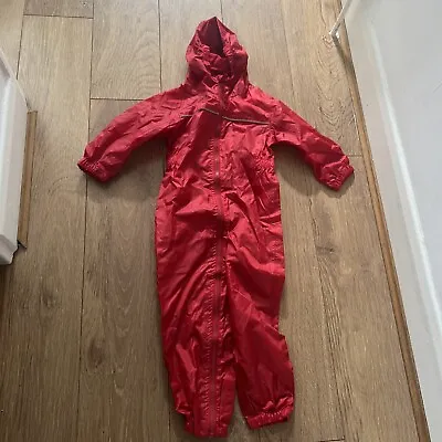 £9.99 • Buy BNEW Regatta Rain Suit Puddle Suit Red Age 3-4 Years Boy Girl